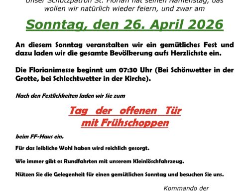 Einladung unserer Feuerwehr…